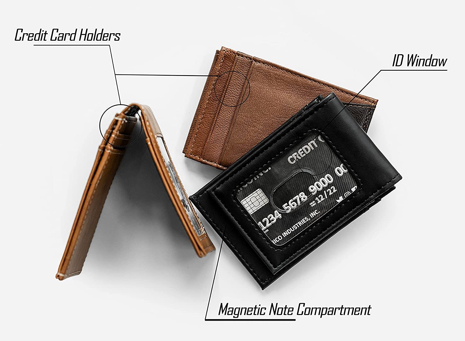 Rico Industries NBA New York Knicks Premium Laser Engraved Vegan Brown Leather Front Pocket Wallet - Compact and Slim yet Sturdy Design - Perfect to Show Your Team Pride or Gift
